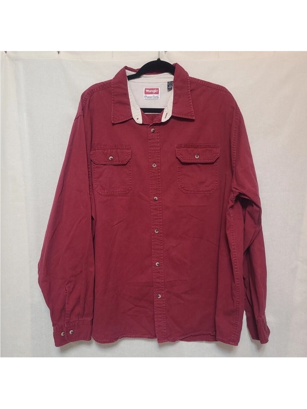Wrangler Maroon/Red  Button-Up Work Shirt